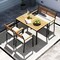 Costway 4 PCS Patio Furniture Set with Acacia Wood & Metal Frame Umbrella 1 table